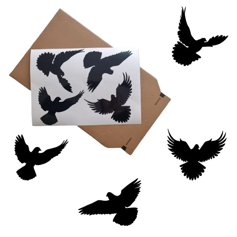 Raamstickers-Vogels-Duiven-Statisch-Zwart kopiëren Statische raamstickers duiven 4-delig met vliegende duiven
